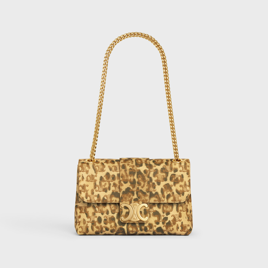 MEDIUM CELINE VICTOIRE BAG IN TRIOMPHE CANVAS WITH LEOPARD PRINT LEOPARD - Image 5